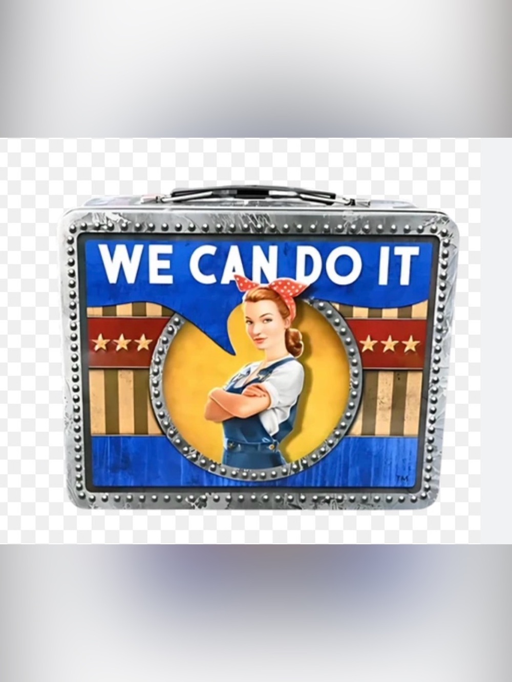 Retro "We Can Do It" Metal Lunchbox - Patriotic Rosie Design